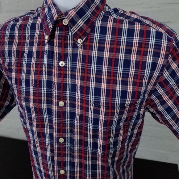 BROOKS BROTHERS Short Sleeve Button Front Plaid - Picture 4 of 8